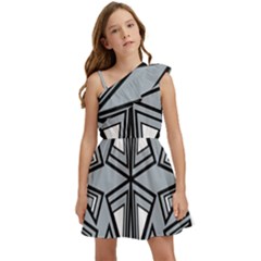 Abstract Pattern Geometric Backgrounds   Kids  One Shoulder Party Dress by Eskimos