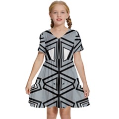 Abstract Pattern Geometric Backgrounds   Kids  Short Sleeve Tiered Mini Dress by Eskimos