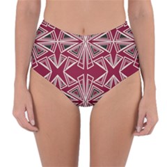 Abstract Pattern Geometric Backgrounds  Reversible High-waist Bikini Bottoms by Eskimos