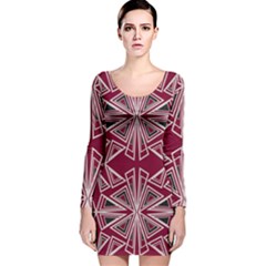 Abstract Pattern Geometric Backgrounds  Long Sleeve Velvet Bodycon Dress by Eskimos