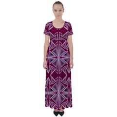 Abstract Pattern Geometric Backgrounds  High Waist Short Sleeve Maxi Dress by Eskimos