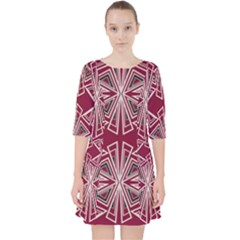 Abstract Pattern Geometric Backgrounds  Quarter Sleeve Pocket Dress by Eskimos