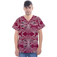 Abstract Pattern Geometric Backgrounds  Men s V-neck Scrub Top