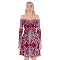 Abstract Pattern Geometric Backgrounds  Off Shoulder Skater Dress by Eskimos