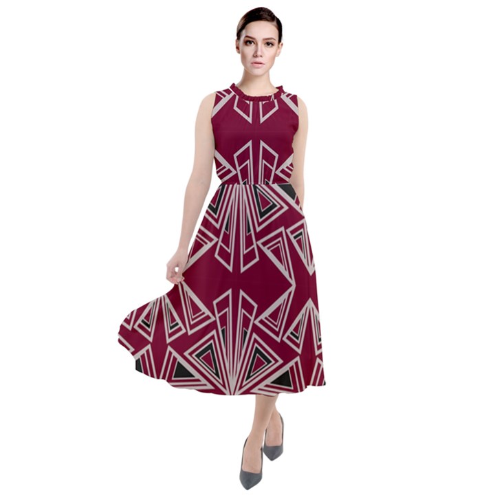 Abstract pattern geometric backgrounds  Round Neck Boho Dress