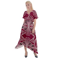 Abstract Pattern Geometric Backgrounds  Cross Front Sharkbite Hem Maxi Dress by Eskimos