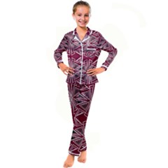 Abstract Pattern Geometric Backgrounds  Kid s Satin Long Sleeve Pajamas Set by Eskimos