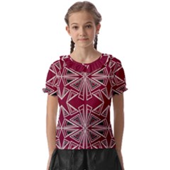 Abstract Pattern Geometric Backgrounds  Kids  Frill Chiffon Blouse by Eskimos