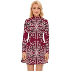 Abstract Pattern Geometric Backgrounds  Long Sleeve Velour Longline Dress by Eskimos