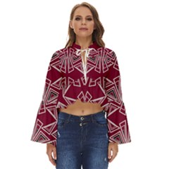 Abstract Pattern Geometric Backgrounds  Boho Long Bell Sleeve Top by Eskimos