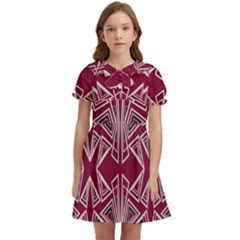 Abstract Pattern Geometric Backgrounds  Kids  Bow Tie Puff Sleeve Dress by Eskimos