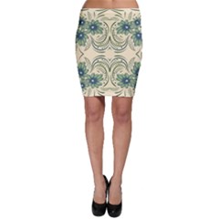 Folk Flowers Print Floral Pattern Ethnic Art Bodycon Skirt by Eskimos