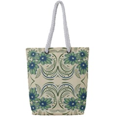 Folk Flowers Print Floral Pattern Ethnic Art Full Print Rope Handle Tote (small) by Eskimos