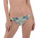 Folk flowers print Floral pattern Ethnic art Ring Detail Bikini Bottom View1