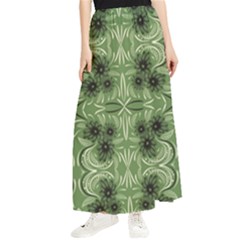 Folk Flowers Print Floral Pattern Ethnic Art Maxi Chiffon Skirt by Eskimos