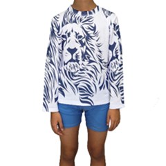 Head Art-lion Drawing Kids  Long Sleeve Swimwear