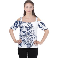 Head Art-lion Drawing Cutout Shoulder Tee