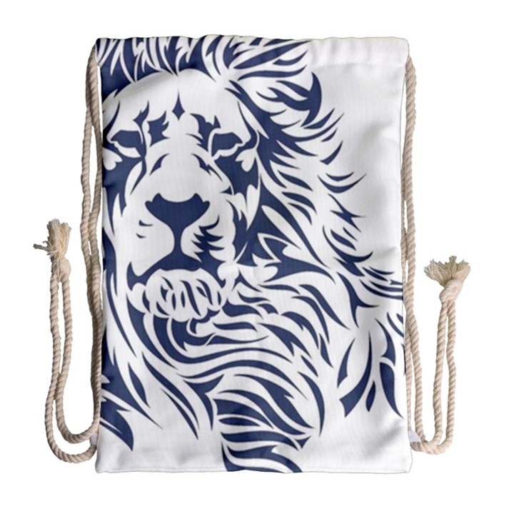 Head Art-lion Drawing Drawstring Bag (Large)