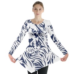 Head Art-lion Drawing Long Sleeve Tunic 