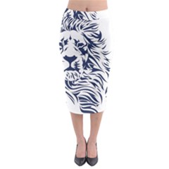 Head Art-lion Drawing Midi Pencil Skirt