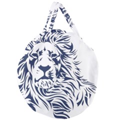 Head Art-lion Drawing Giant Round Zipper Tote by Jancukart