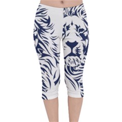 Head Art-lion Drawing Velvet Capri Leggings 