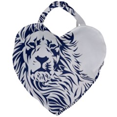 Head Art-lion Drawing Giant Heart Shaped Tote