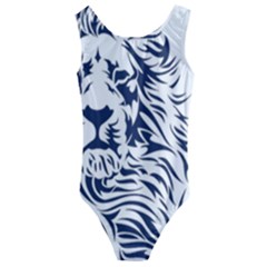 Head Art-lion Drawing Kids  Cut-out Back One Piece Swimsuit