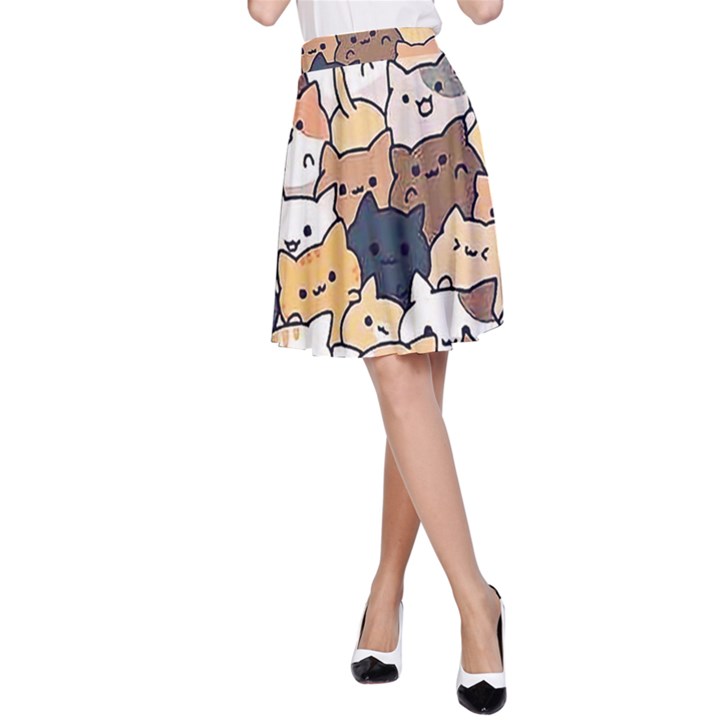 Cat-kitten A-Line Skirt