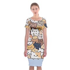 Cat-kitten Classic Short Sleeve Midi Dress