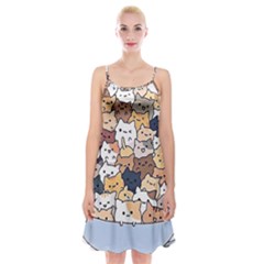 Cat-kitten Spaghetti Strap Velvet Dress