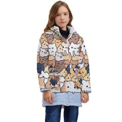 Cat-kitten Kid s Hooded Longline Puffer Jacket