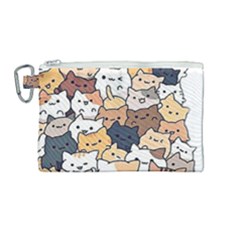 Cat-kitten Canvas Cosmetic Bag (medium) by Jancukart