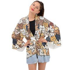 Cat-kitten Long Sleeve Kimono