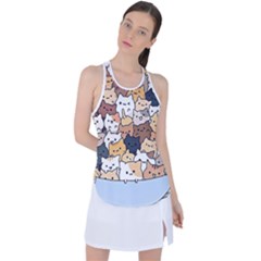 Cat-kitten Racer Back Mesh Tank Top