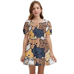 Cat-kitten Kids  Short Sleeve Dolly Dress