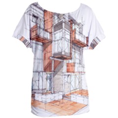 Rag-flats-onion-flats-llc-architecture-drawing Graffiti-architecture Women s Oversized Tee