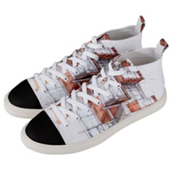 Rag-flats-onion-flats-llc-architecture-drawing Graffiti-architecture Men s Mid-top Canvas Sneakers by Jancukart