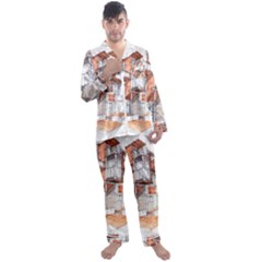 Rag-flats-onion-flats-llc-architecture-drawing Graffiti-architecture Men s Long Sleeve Satin Pajamas Set