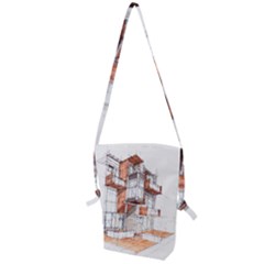 Rag-flats-onion-flats-llc-architecture-drawing Graffiti-architecture Folding Shoulder Bag