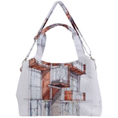 Rag-flats-onion-flats-llc-architecture-drawing Graffiti-architecture Double Compartment Shoulder Bag by Jancukart