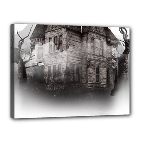 Haunted-night Building Canvas 16  X 12  (stretched) by Jancukart