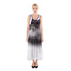 Haunted-night Building Sleeveless Maxi Dress