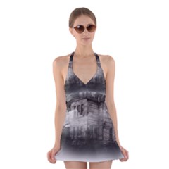 Haunted-night Building Halter Dress Swimsuit 