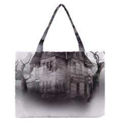 Haunted-night Building Zipper Medium Tote Bag by Jancukart