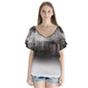 Haunted-night Building V-Neck Flutter Sleeve Top View1