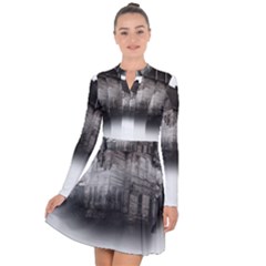 Haunted-night Building Long Sleeve Panel Dress by Jancukart