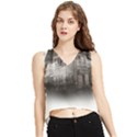 Haunted-night Building V-Neck Cropped Tank Top View1