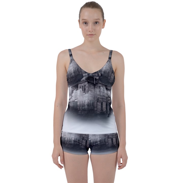 Haunted-night Building Tie Front Two Piece Tankini