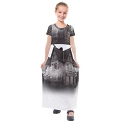 Haunted-night Building Kids  Short Sleeve Maxi Dress by Jancukart